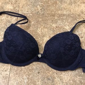 Navy Blue Lace Bra